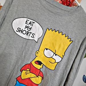 ~{The Simpsons}~ Bart Simpson graphic print long sleeve shirt.